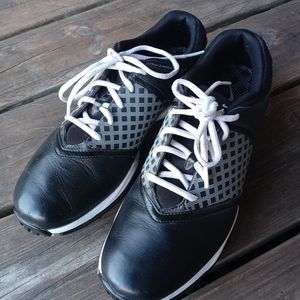 NIke Air 418379-010 Lunar Embellish Black Leather golf shoes